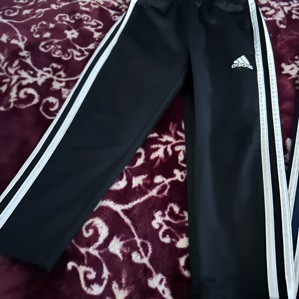 Adidas Kids Black and navy blue Track Pants
